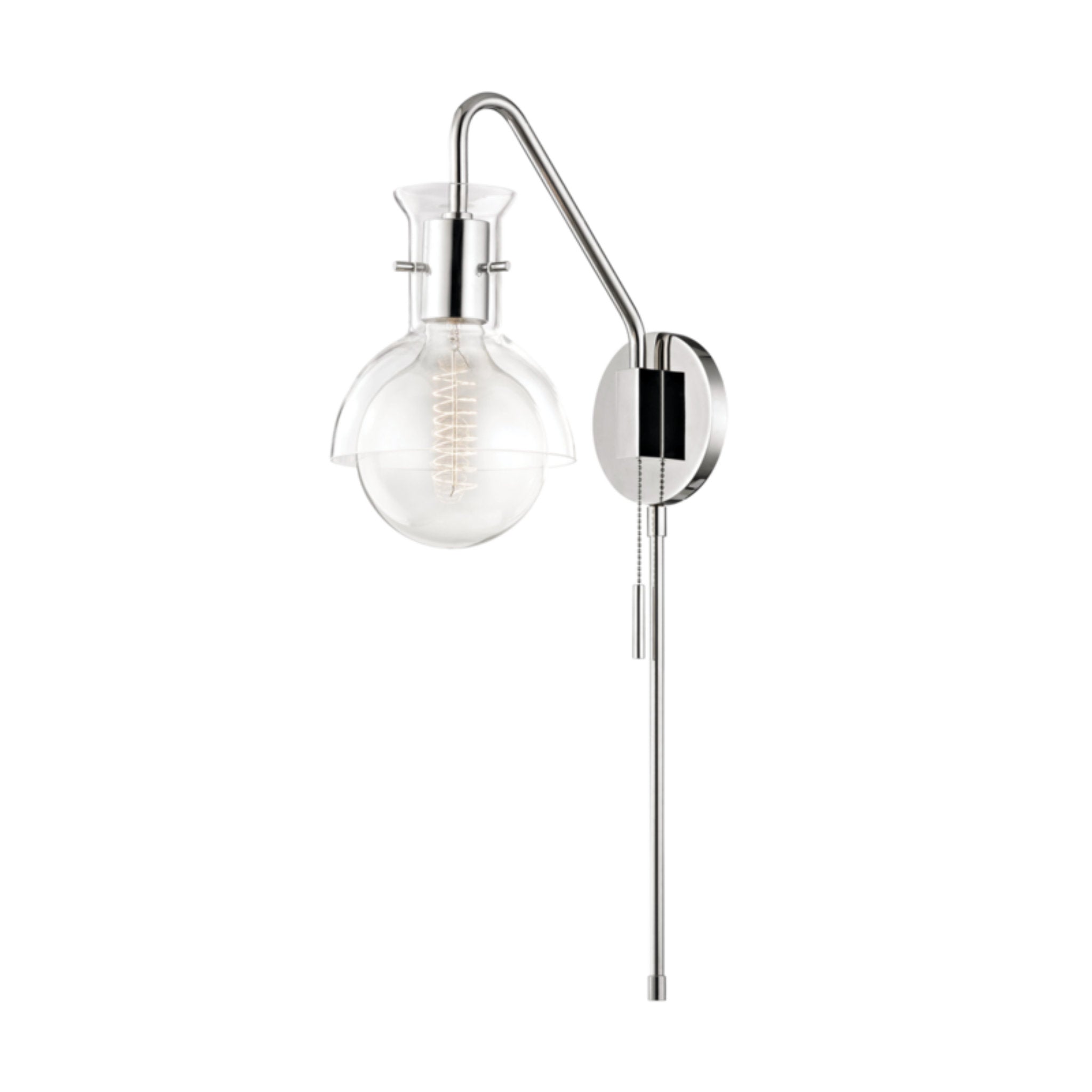 Riley 1-Light Plug-in Sconce in Polished Nickel