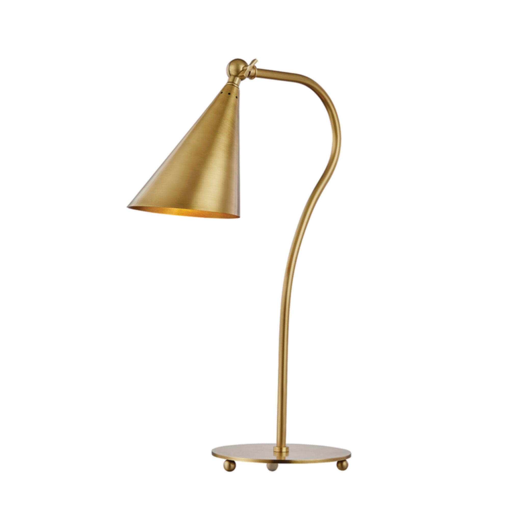 Lupe 1-Light Table Lamp in Aged Brass