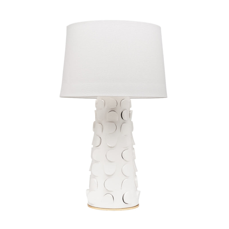 Naomi 1 Light Table Lamp in White Lustro/Gold Leaf Combo