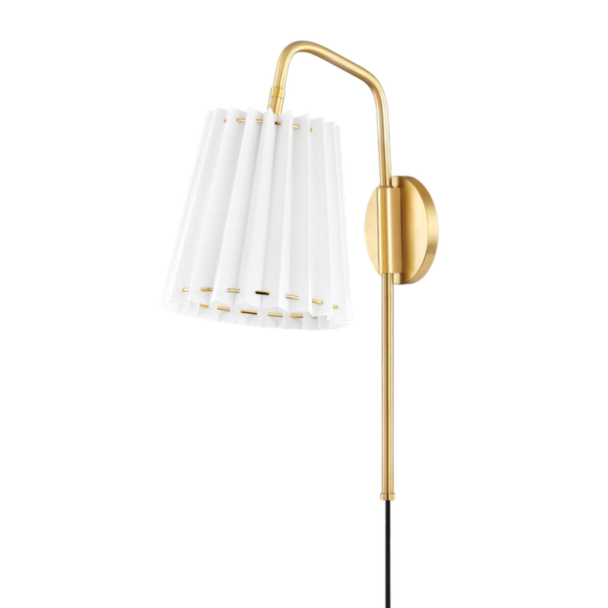 Demi 1 Light Plug-in Sconce in Aged Brass