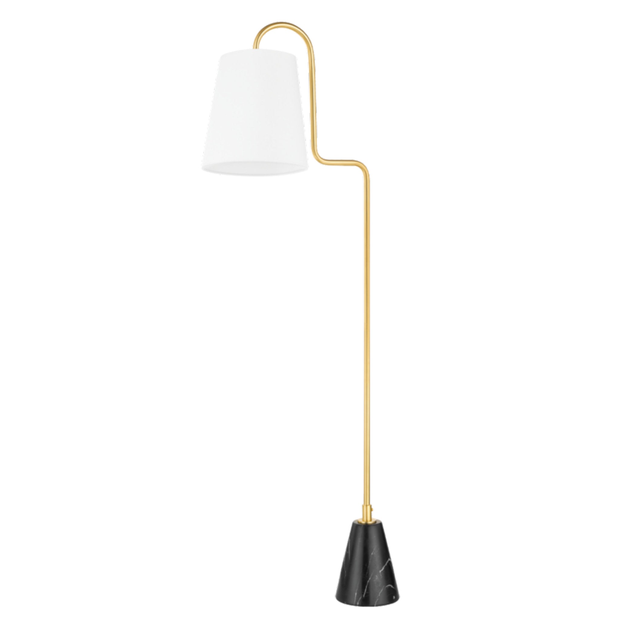 Jaimee 1 Light Floor Lamp in Aged Brass