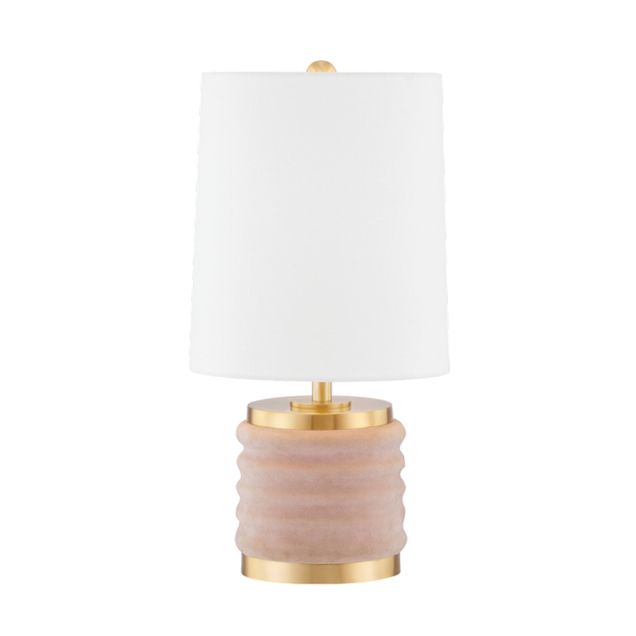 Bethany 1-Light Table Lamp in Aged Brass/Blush Combo