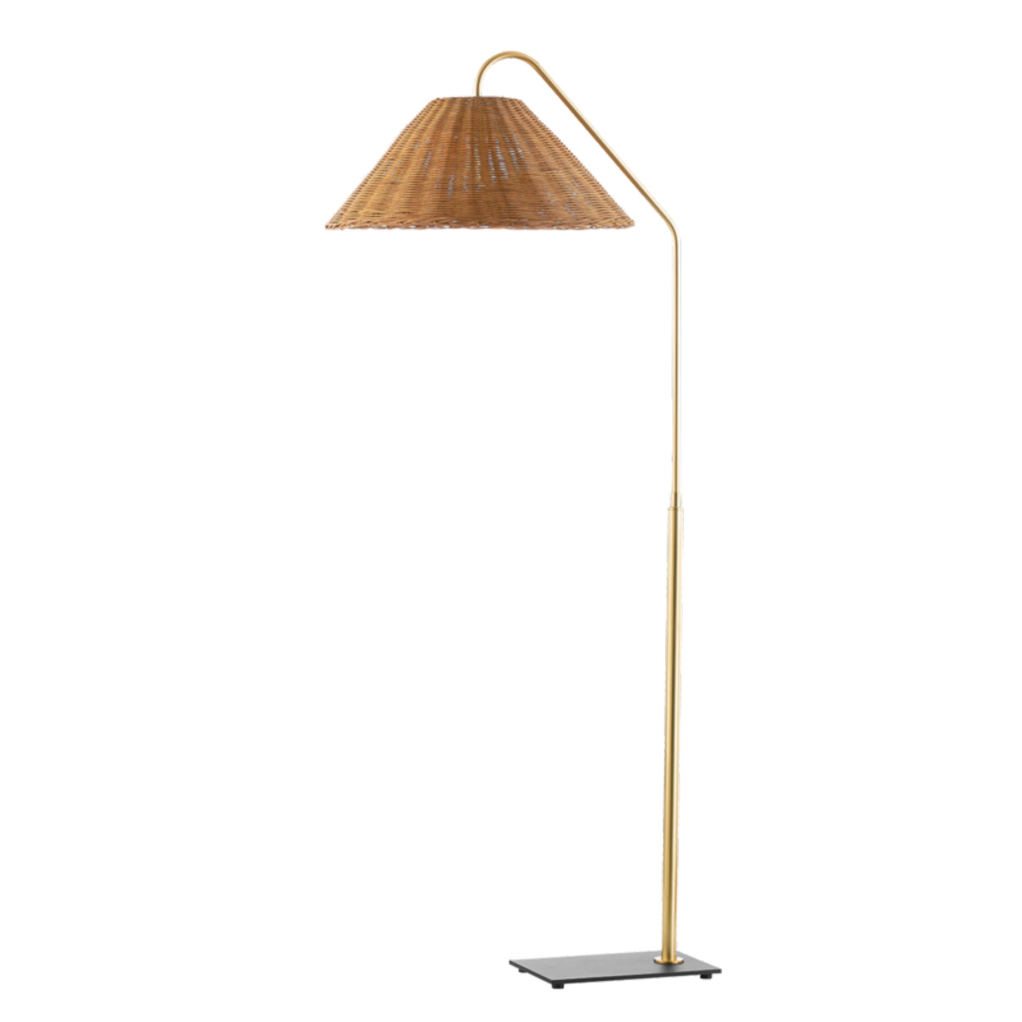Lauren 1 Light Floor Lamp in Aged Brass/Textured Black Combo