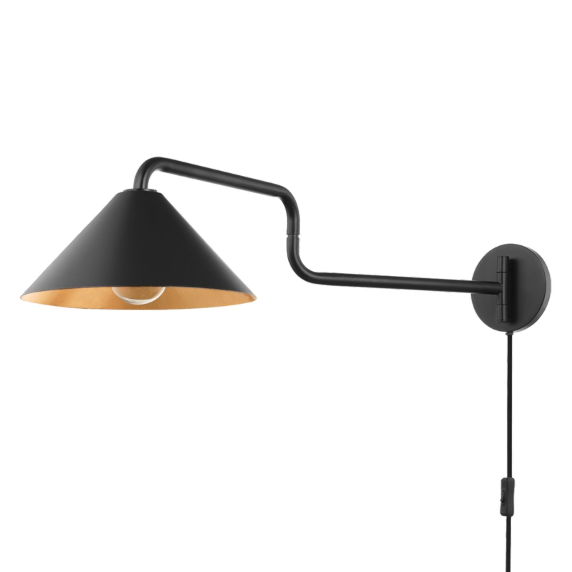 Brianna 1-Light Plug-in Sconce in Gold Leaf 12W x 8.25H