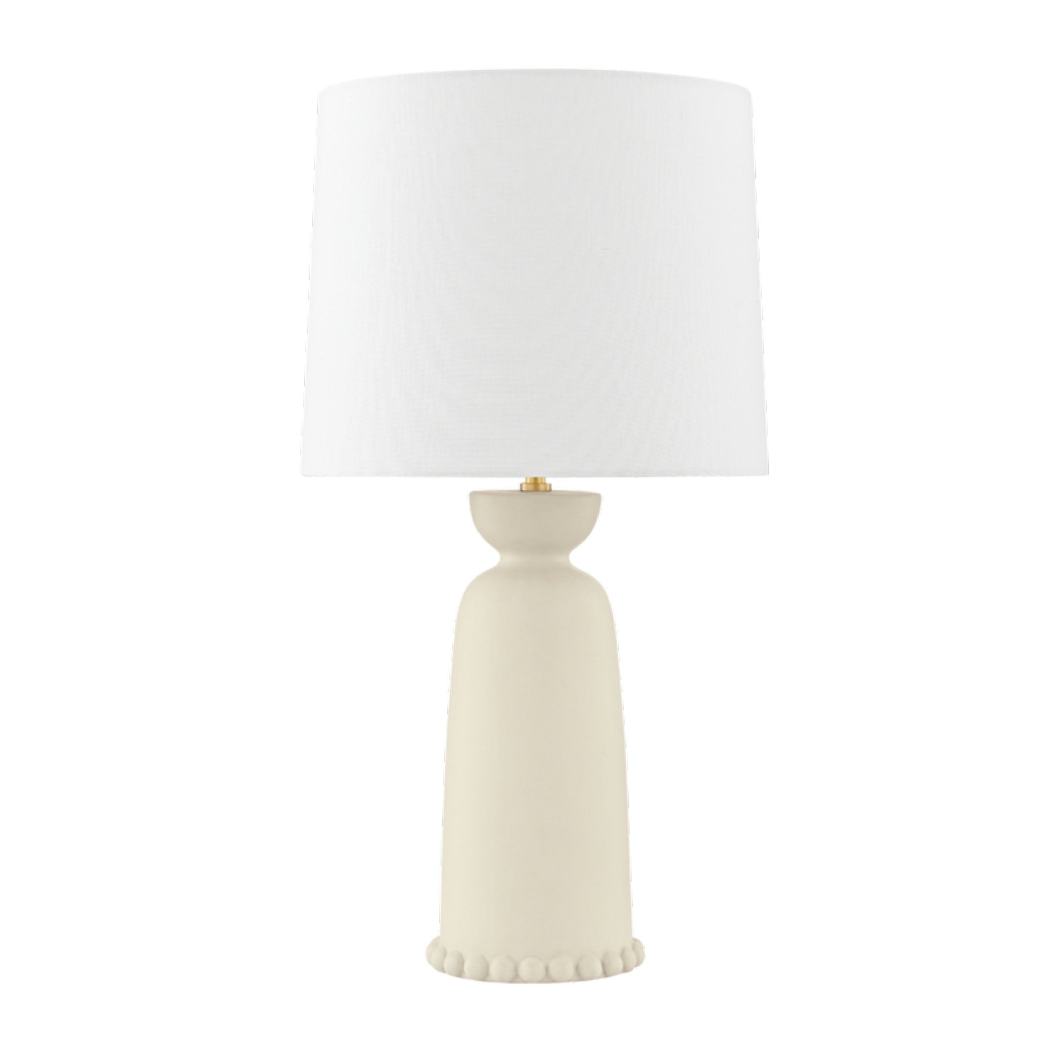 Rhea 1-Light Table Lamp in  Aged Brass/Ceramic Antique Ivory 26.75L x 13.5W x 26.75H