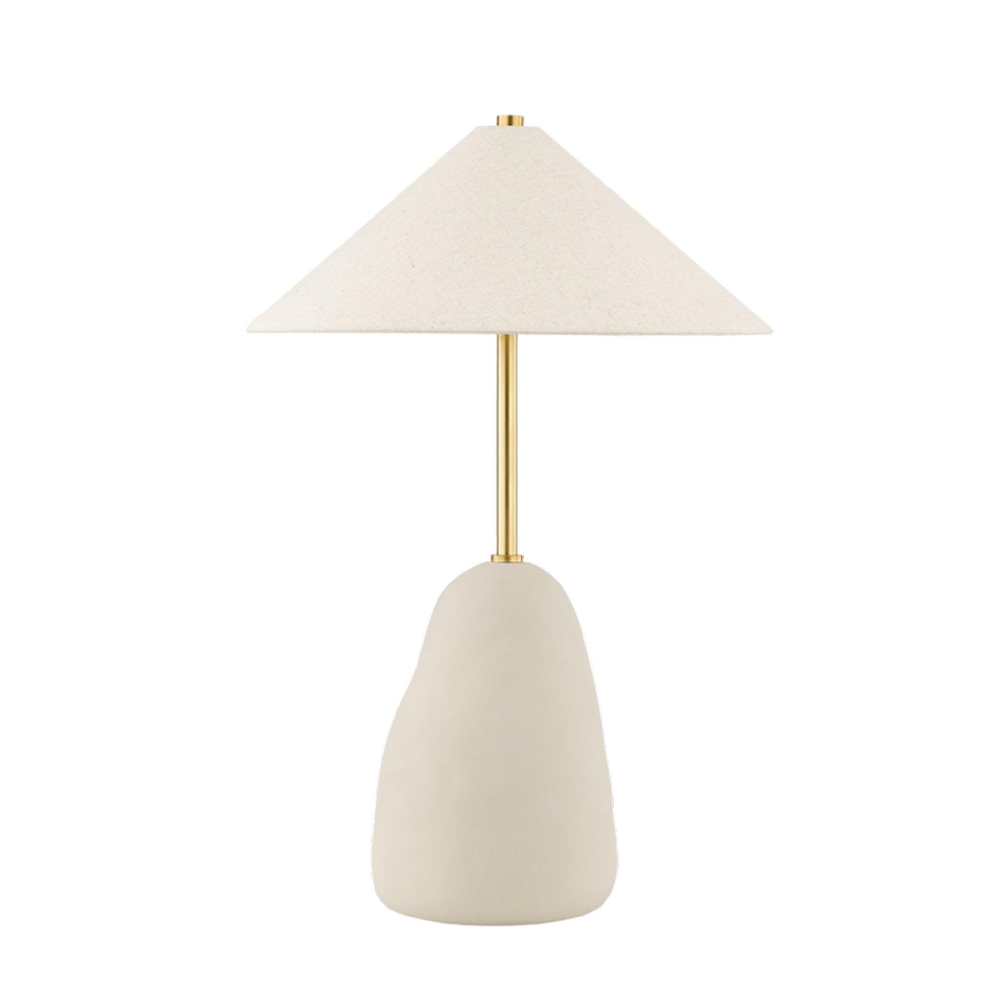 Maia 2-Light Table Lamp in Aged Brass/Ceramic Textured Beige by Eny Lee Parker