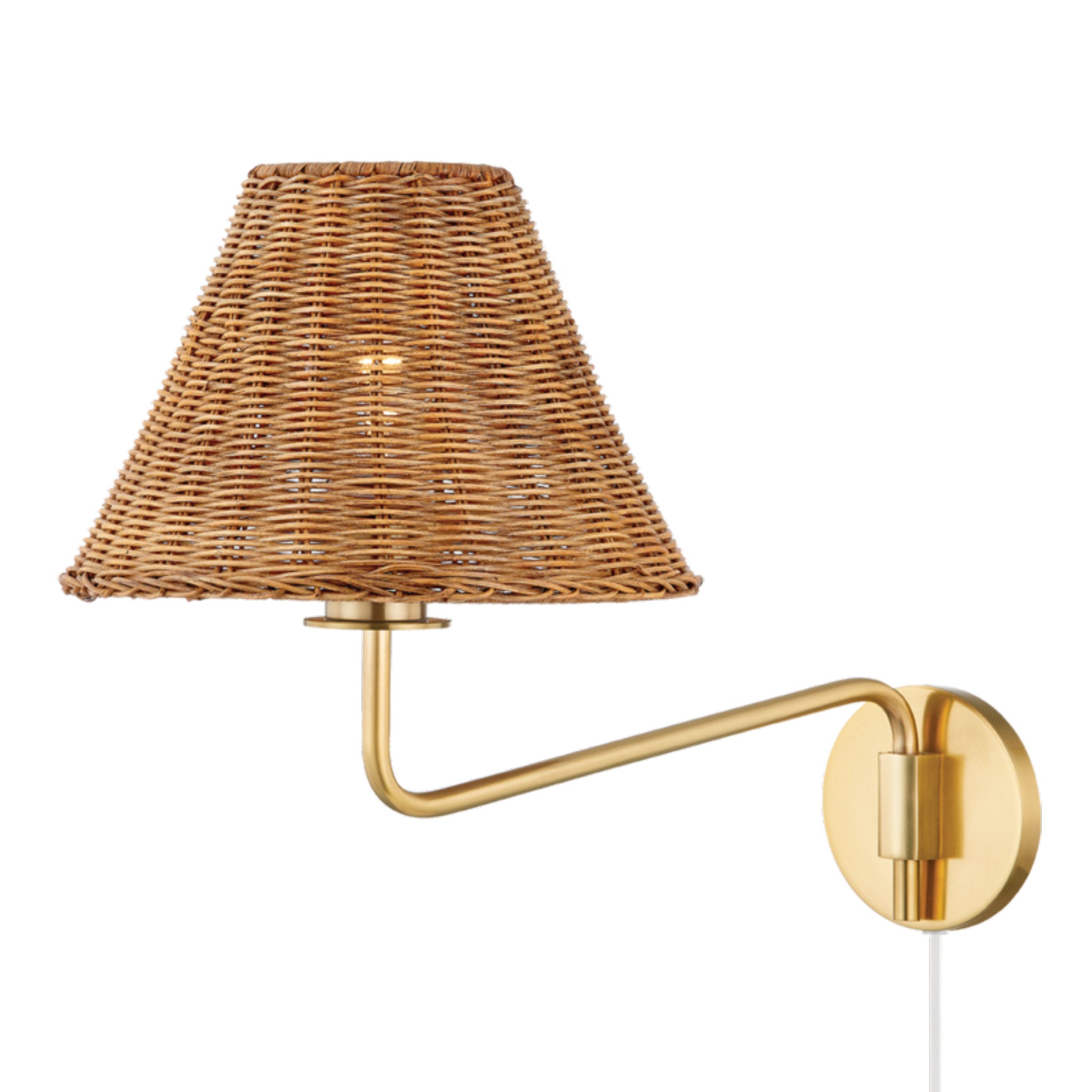 Issa 1-Light Plug-in Sconce in  Aged Brass by  TALI ROTH 12L x 13.5W x 13.5H