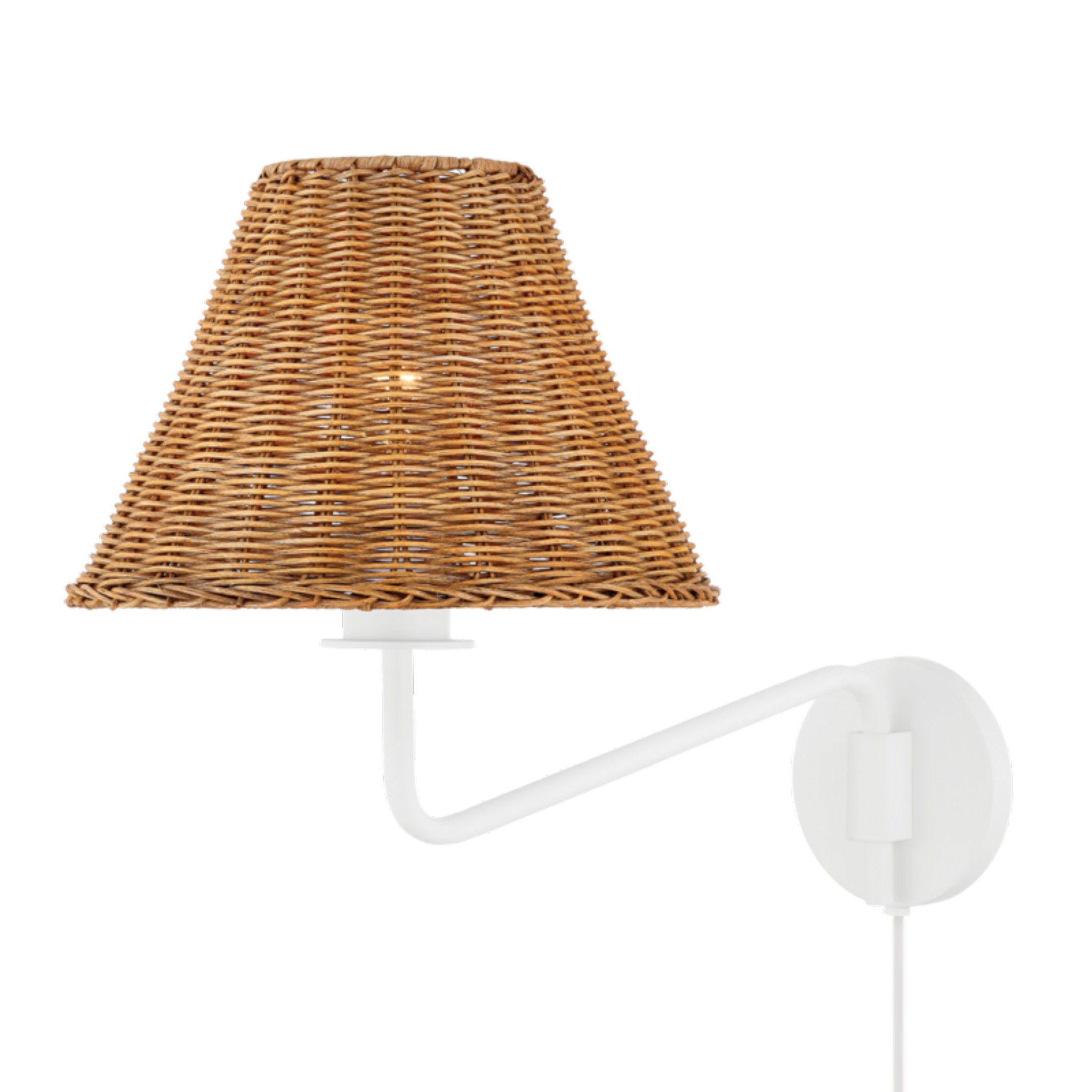 Issa 1-Light Plug-in Sconce in  Textured White by  TALI ROTH 12L x 10.5W x 13.5H