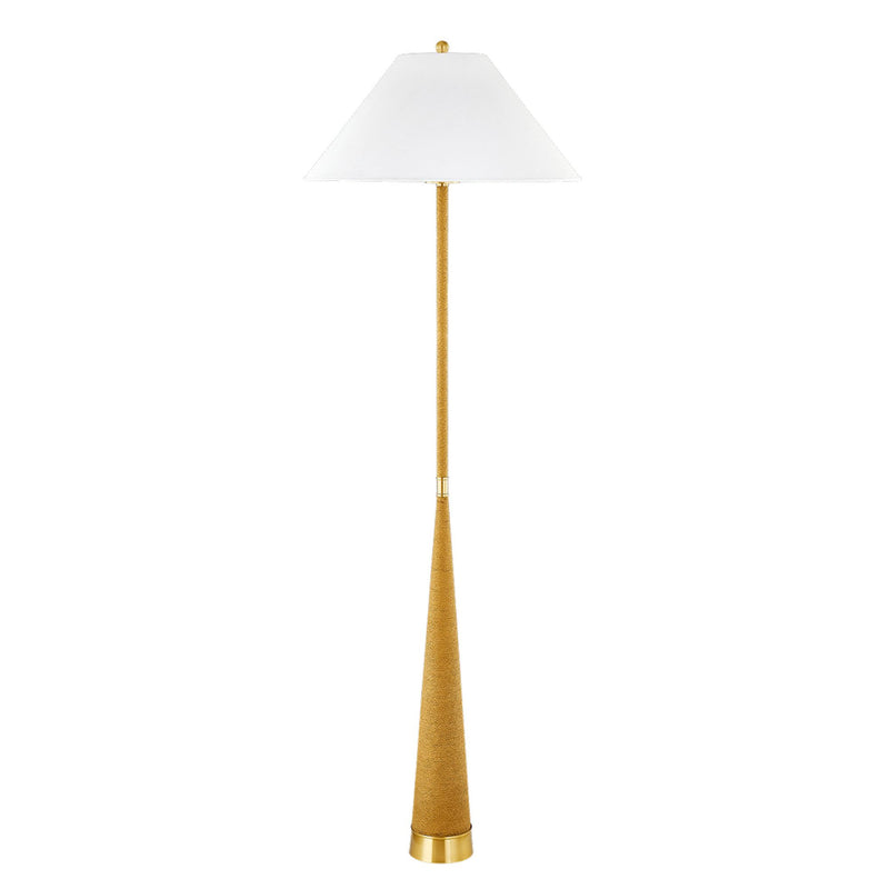 Indie 1 Light Floor Lamp in Aged Brass