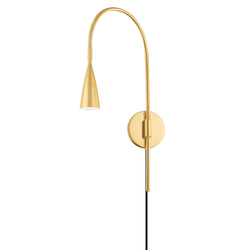 Jenica 1 Light Plug-in Sconce in Aged Brass