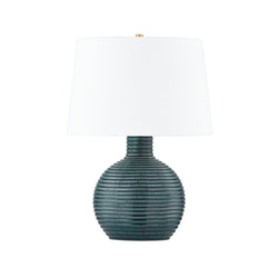 Sara 1 Light Table Lamp in Aged Brass by Natalie Papier