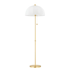 Meshelle 1 Light Floor Lamp in Aged Brass by Natalie Papier