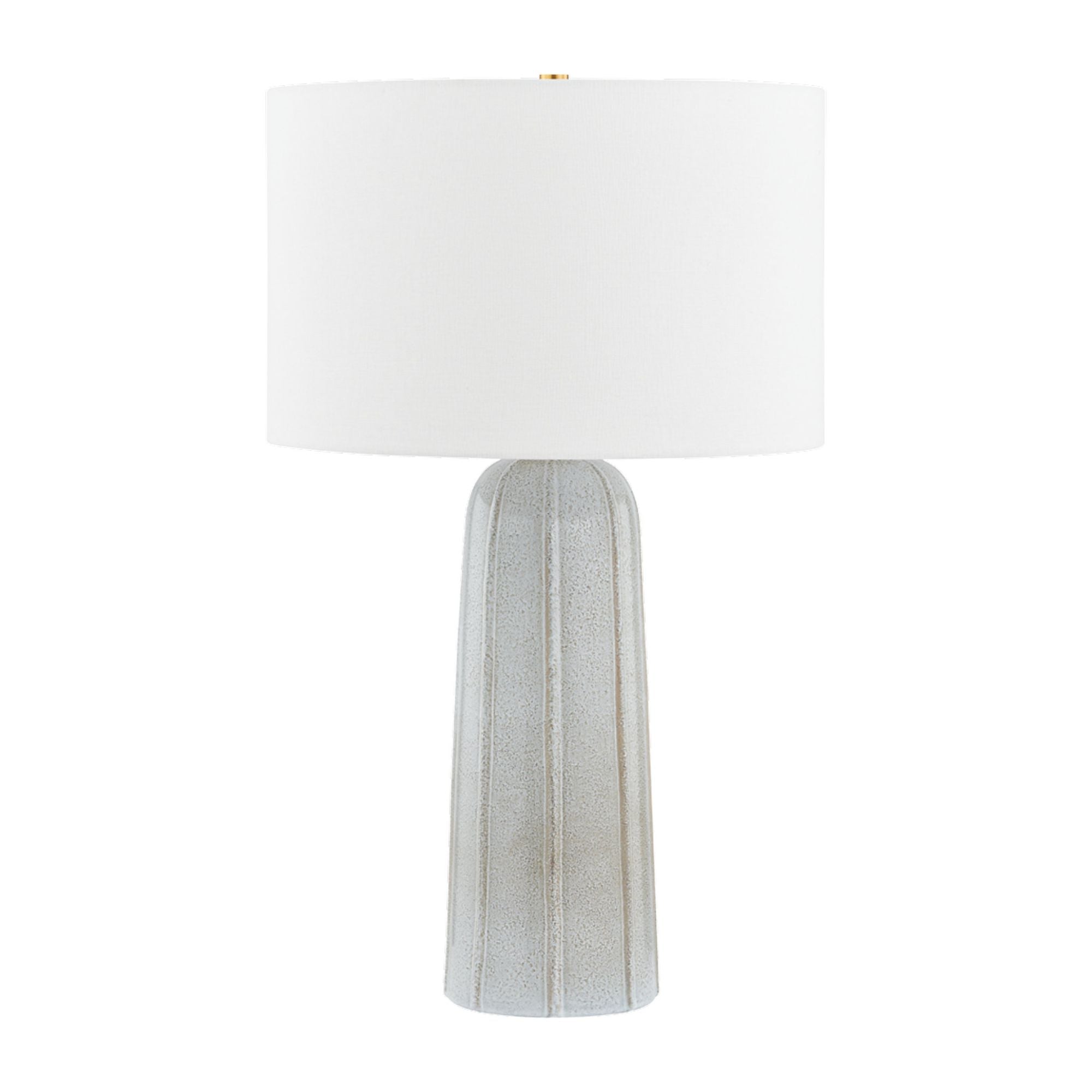 KEL 1-Light Table Lamp in  Aged Brass/ Ceramic Reactive Ash by  The Lifestyled Co 4.75L x 16W x 26H