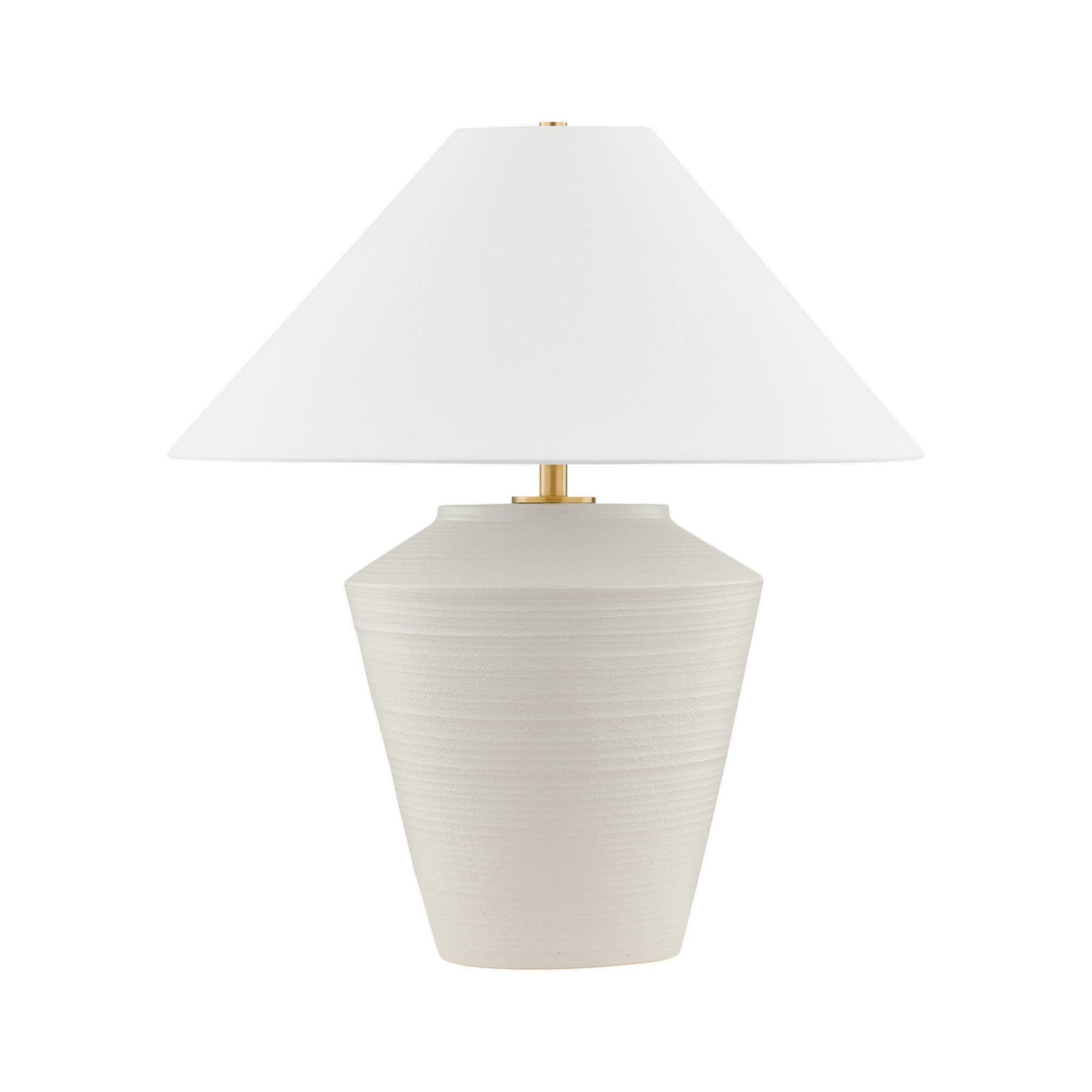 RACHIE 1-Light Table Lamp in  Aged Brass/ Ceramic Whitewash Terracotta by  The Lifestyled Co 45.25L x 21W x 23H