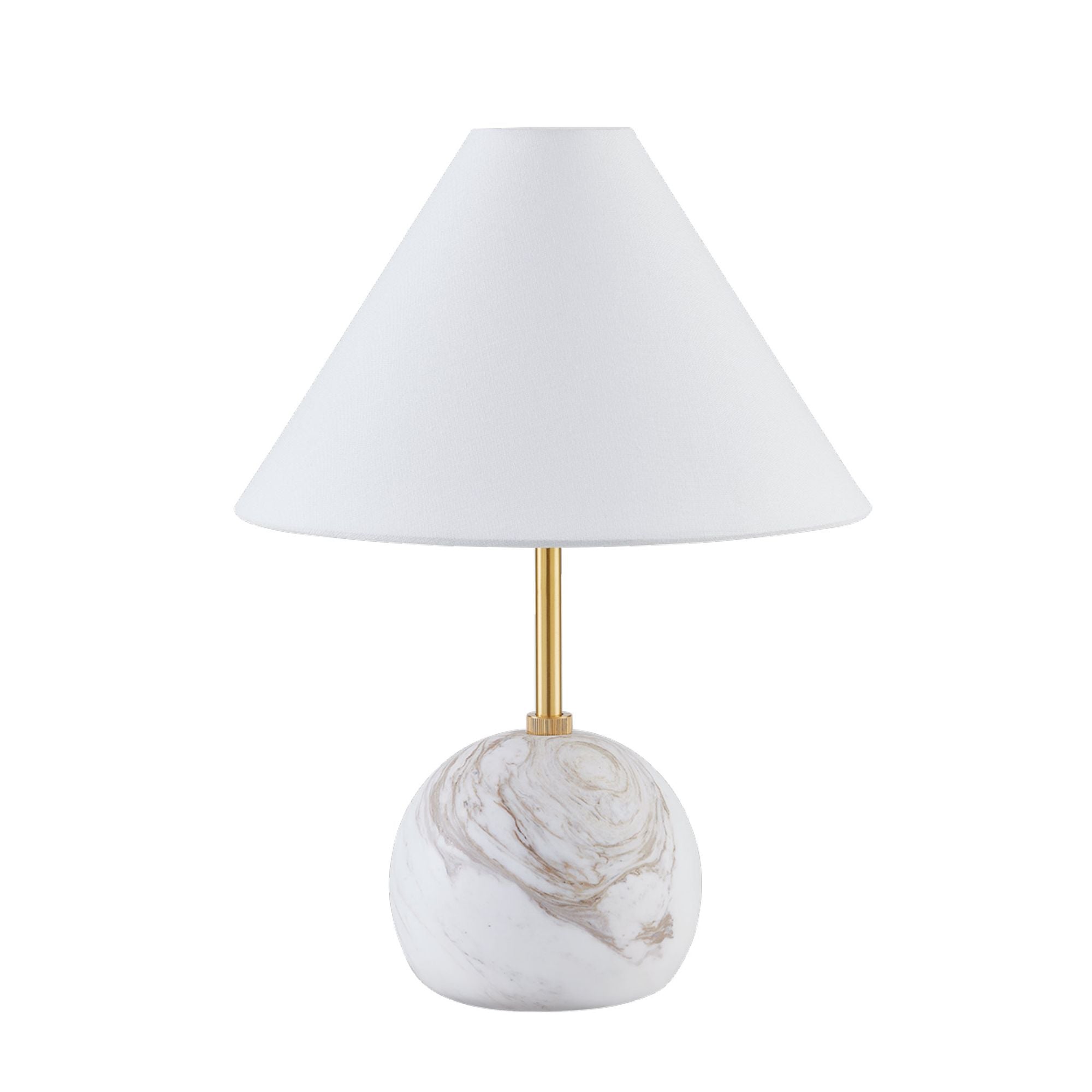 Jewel 1-Light Table Lamp in Aged Brass