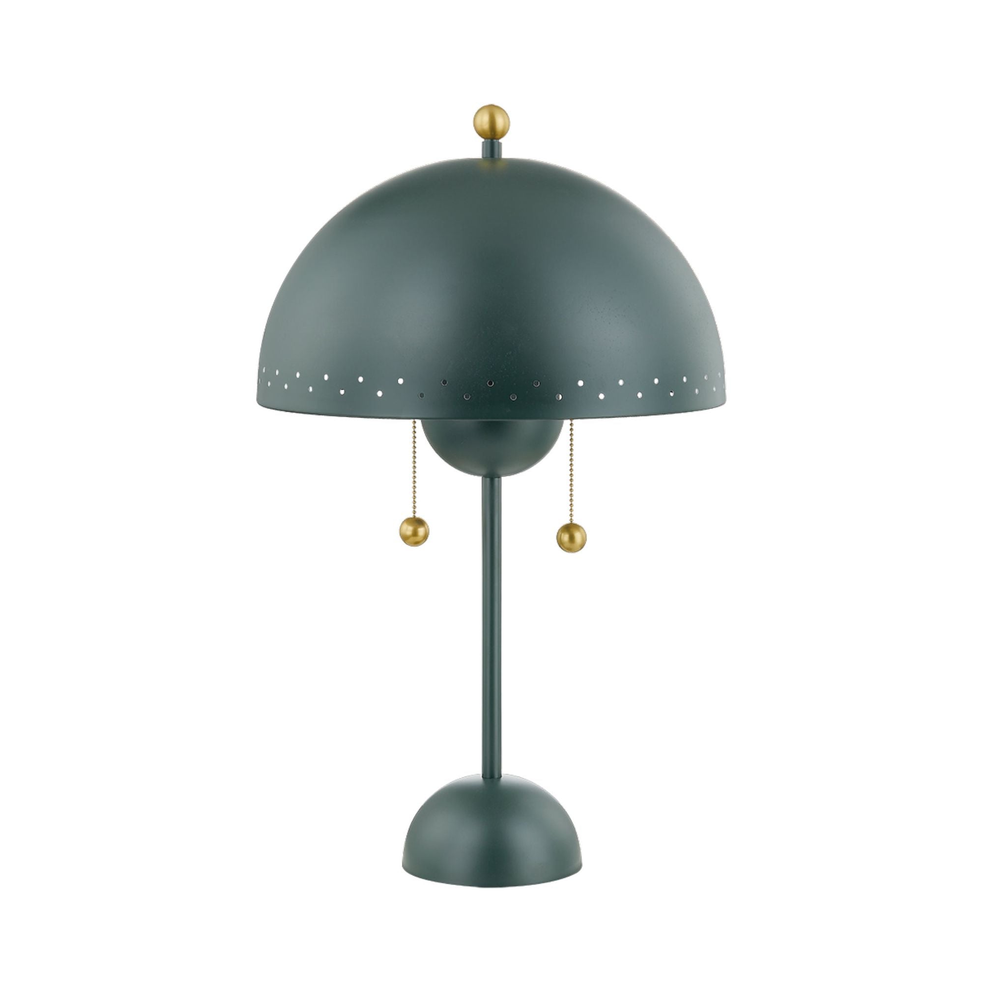 Jojo 2-Light Table Lamp in Aged Brass/Soft Studio Green by Zoe Feldman