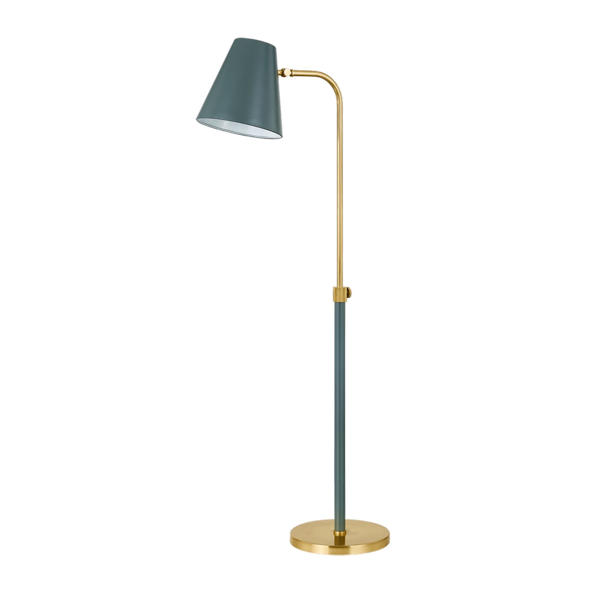 Georgann 1-Light Floor Lamp in Aged Brass/Soft Studio Green by Zoe Feldman