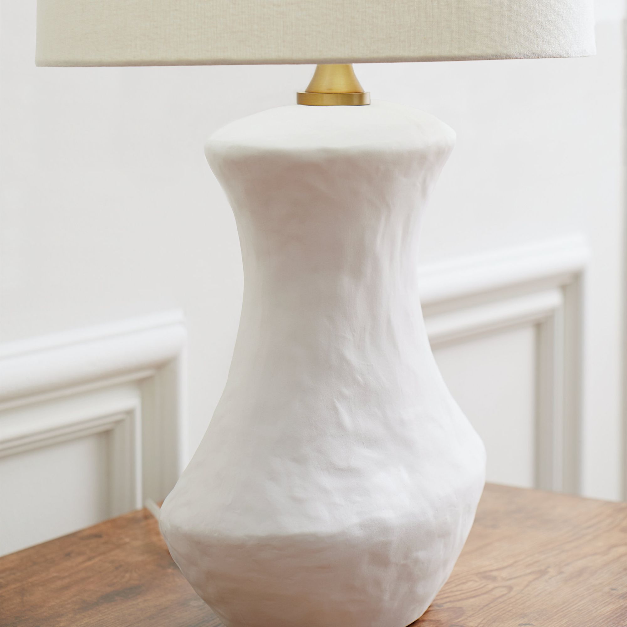 Hable Bone Table Lamp in Matte White Ceramic