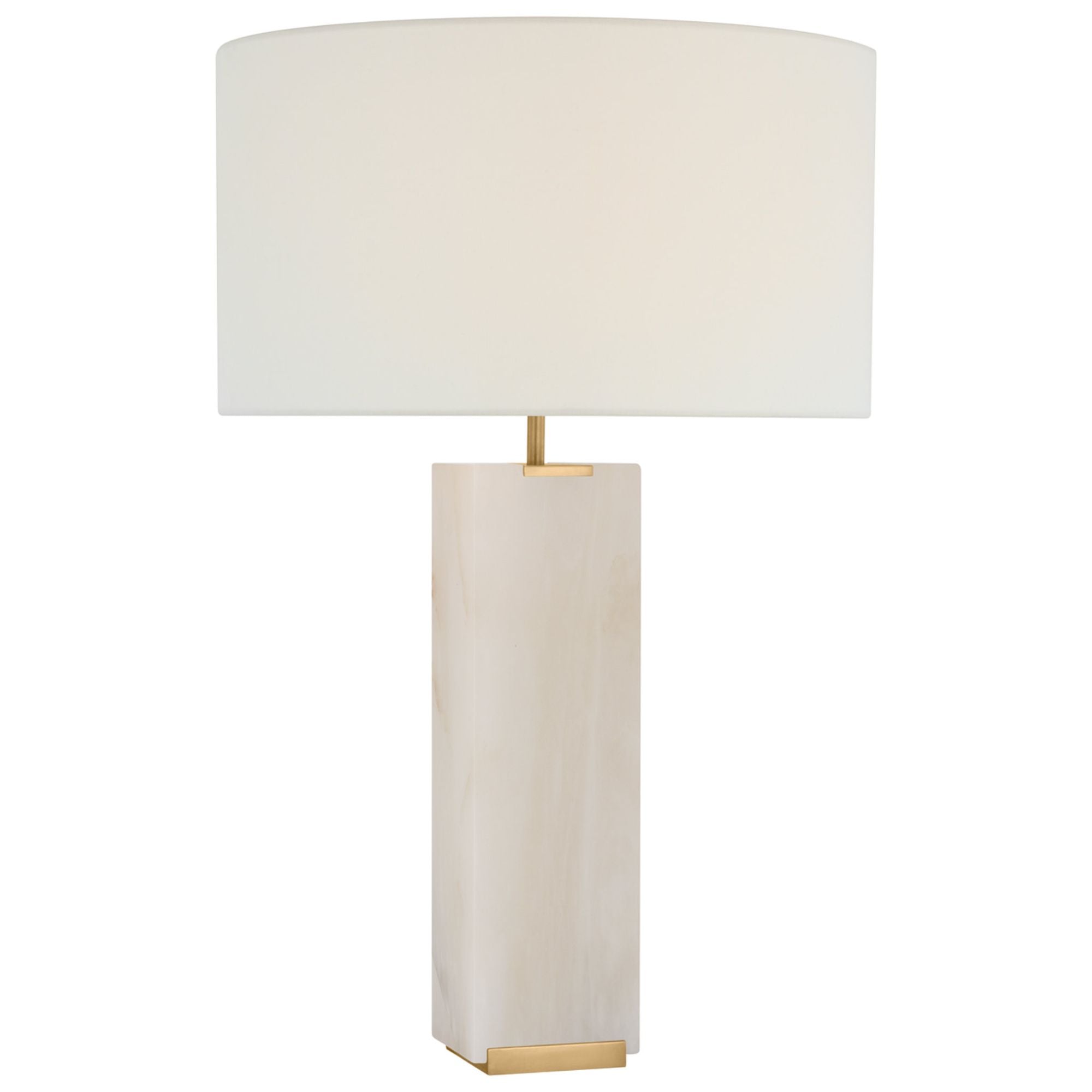 Ian K. Fowler Matero Tall Table Lamp in Alabaster with Linen Shade