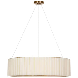 Ian K. Fowler Palati Extra Large Hanging Shade in Hand-Rubbed Antique Brass with Linen Shade