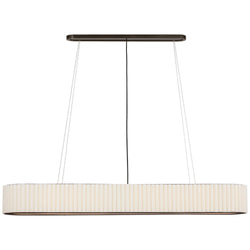 Ian K. Fowler Palati Extra Large Linear Chandelier in Bronze with Linen Shade