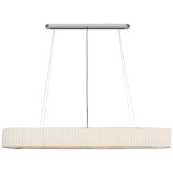 Ian K. Fowler Palati Extra Large Linear Chandelier in Polished Nickel with Linen Shade