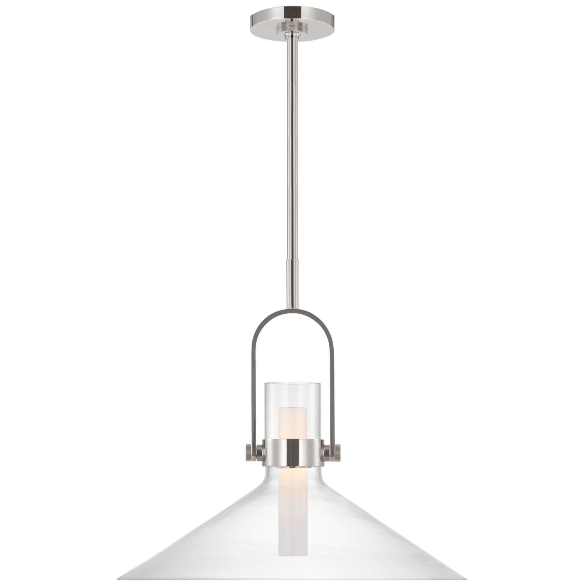 Ian K. Fowler Larkin 24" Empire Pendant in Polished Nickel with Clear Glass Ceiling Light W24"