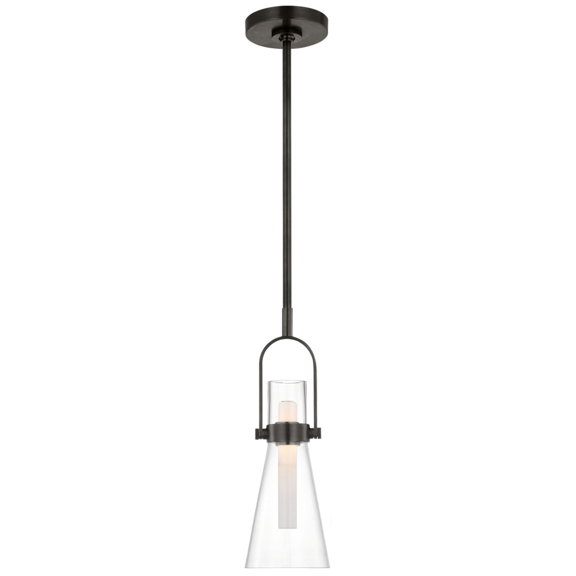 Ian K. Fowler Larkin 5.5" Conical Pendant in Bronze with Clear Glass Ceiling Light W5.5"