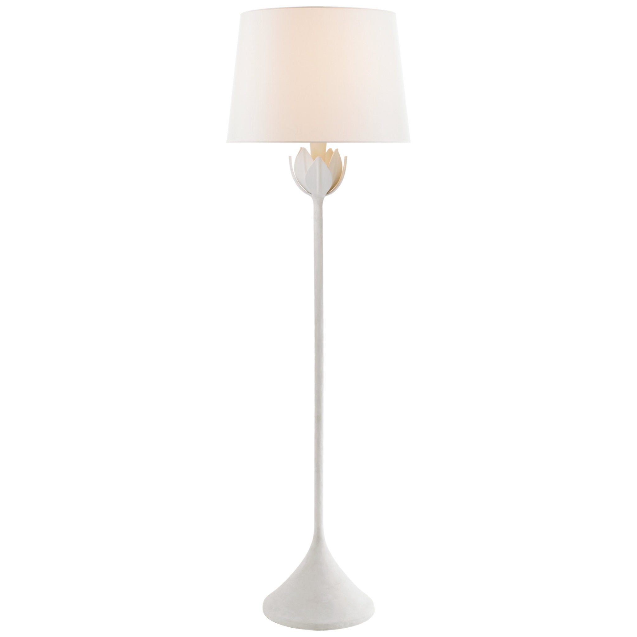 Julie Neill Alberto Large Floor Lamp in Plaster White with Linen Shade