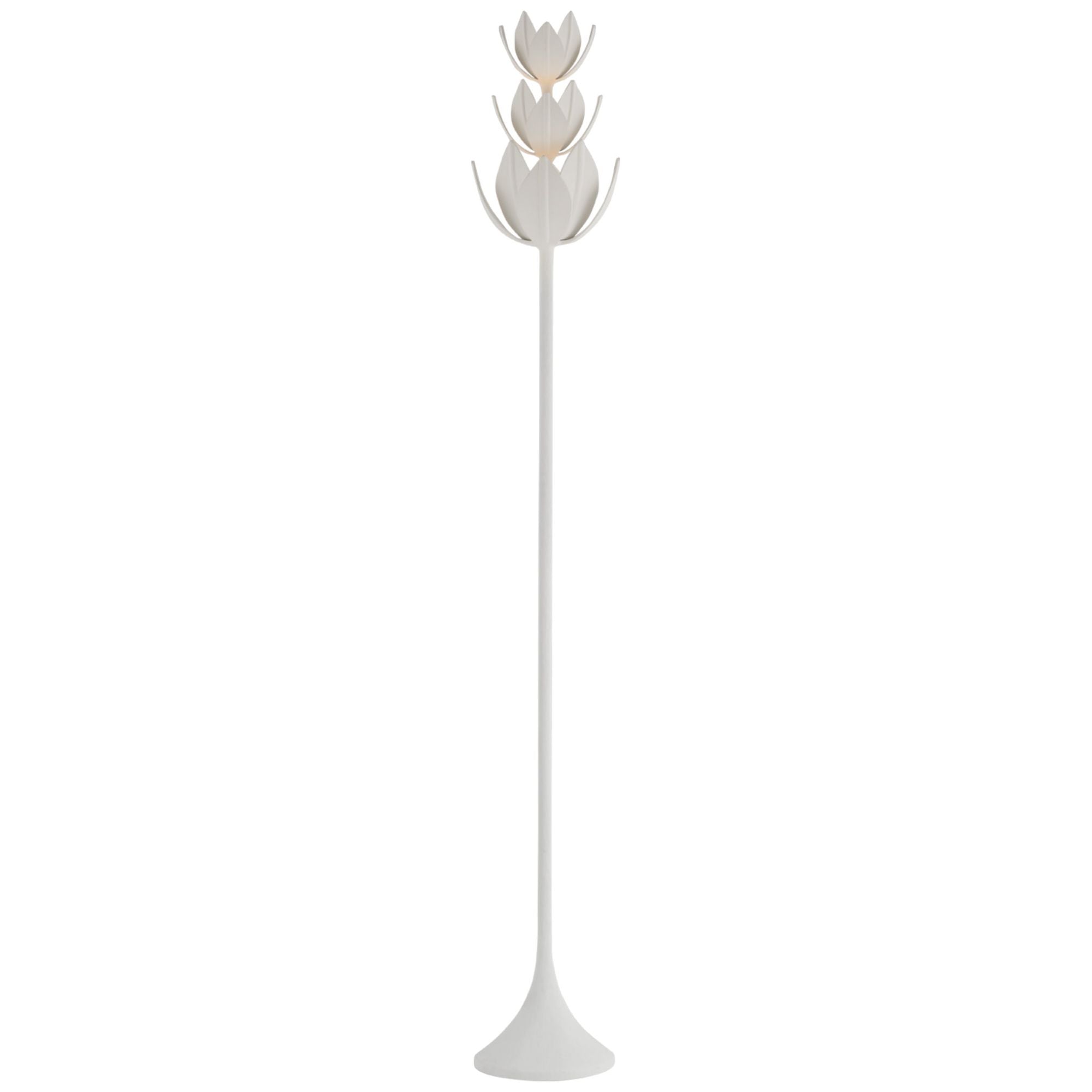 Julie Neill Alberto 70" Floor Torchiere in Plaster White Floor Lamp W10.5" x H70"