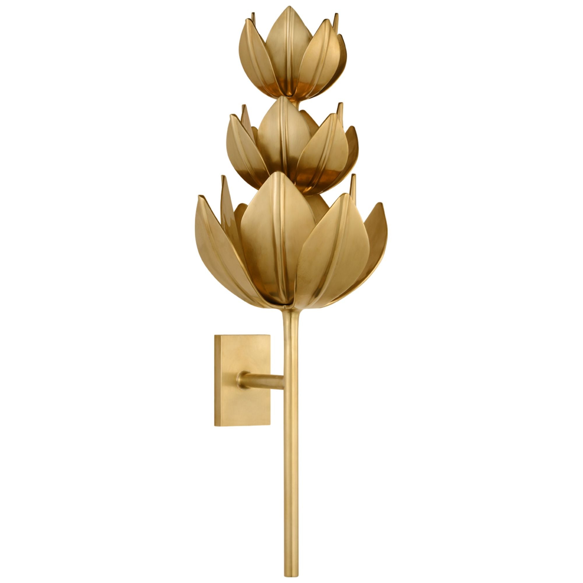 Julie Neill Alberto Extra Large Three Tier Sconce in Antique-Burnished Brass Wall Light W10.5" x H28.5"