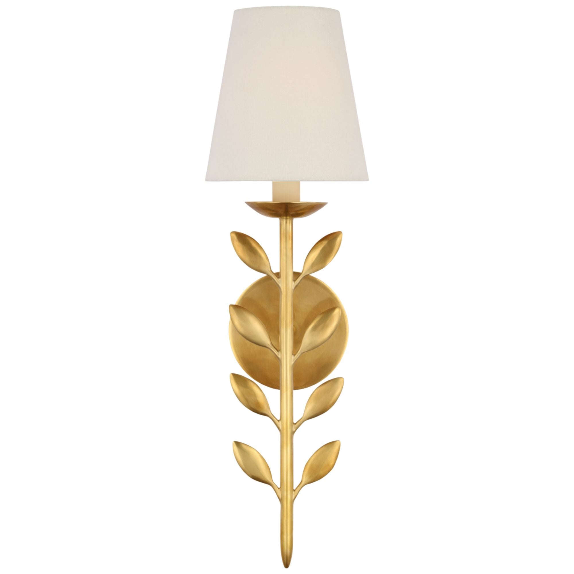 Julie Neill Avery 20" Sconce Hand-Rubbed Antique Brass with Linen Shade Wall Light W5.75" x H20"