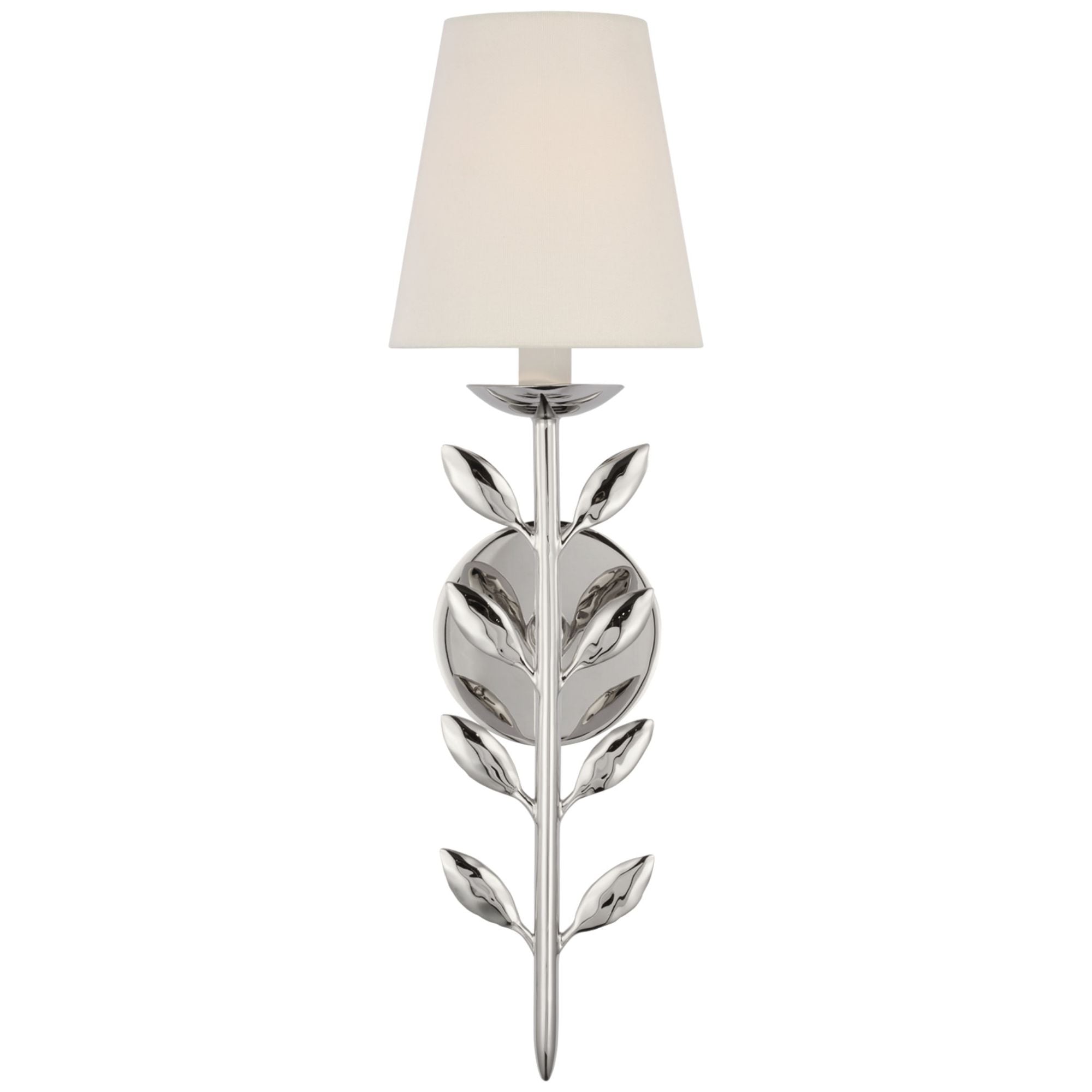 Julie Neill Avery 20" Sconce Polished Nickel with Linen Shade Wall Light W5.75" x H20"