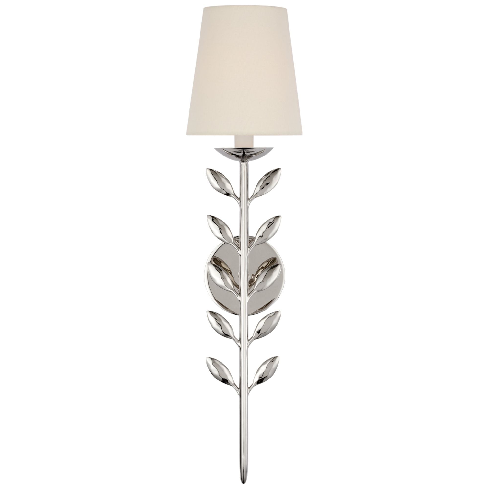 Julie Neill Avery 26" Sconce Polished Nickel with Linen Shade Wall Light W6.25" x H26.25"
