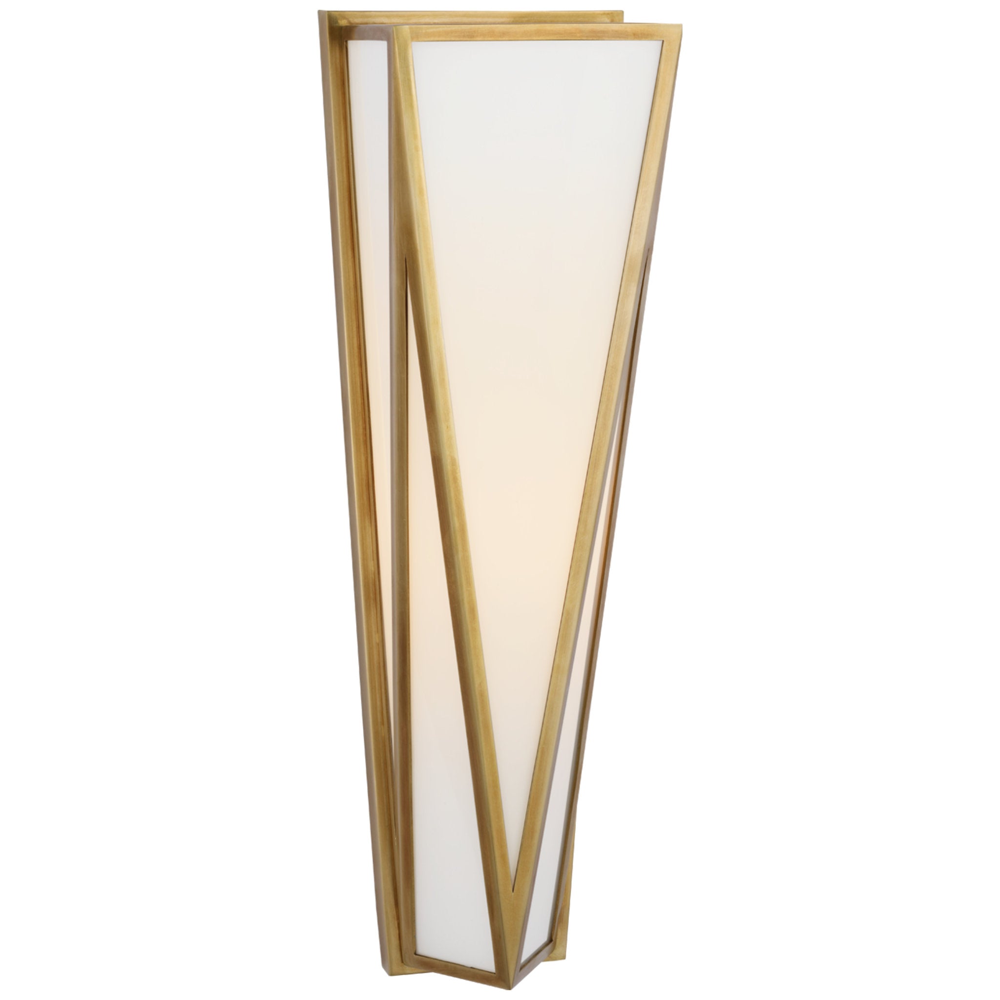 Julie Neill Lorino Medium Sconce in Hand-Rubbed Antique Brass with White Glass