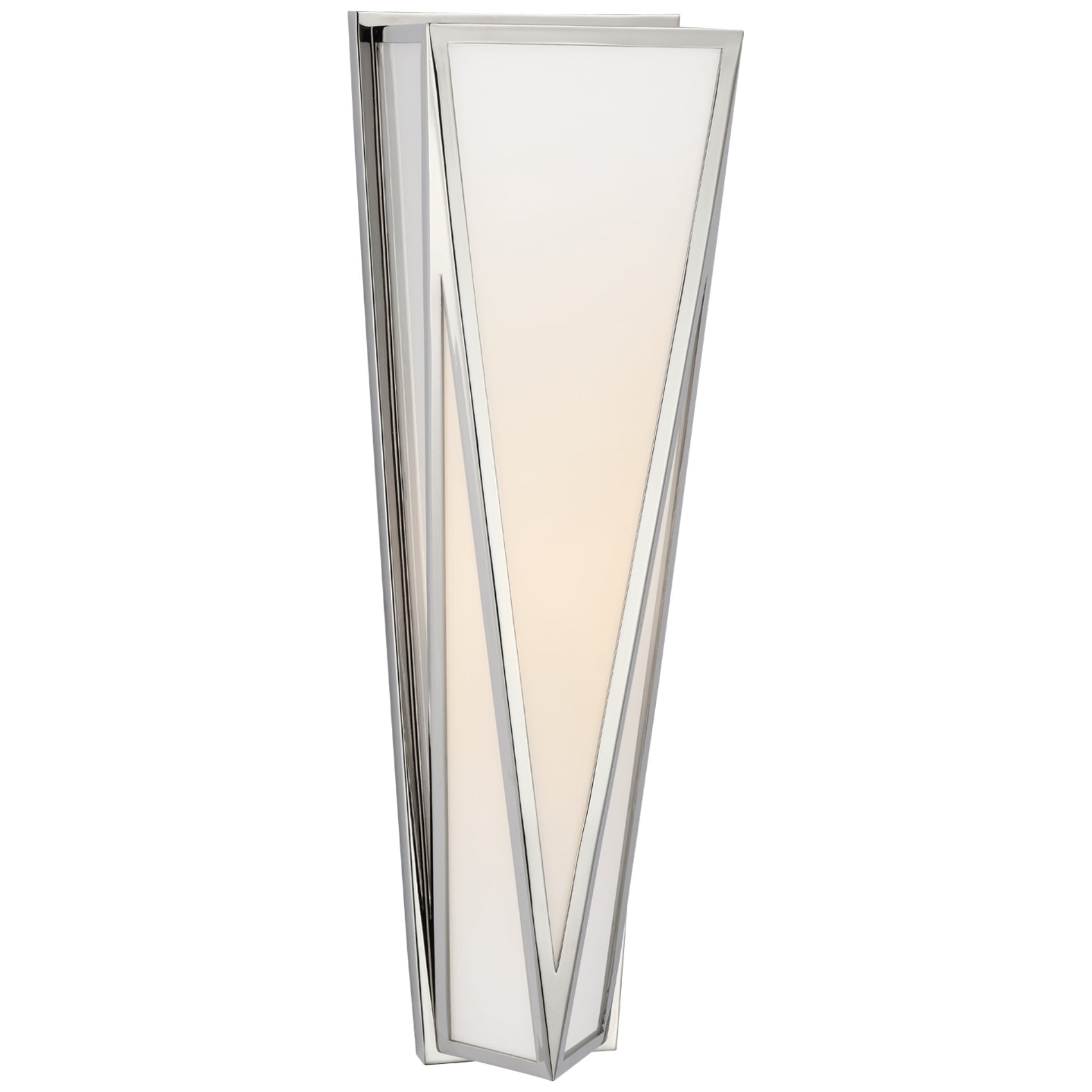 Julie Neill Lorino Medium Sconce in Polished Nickel with White Glass