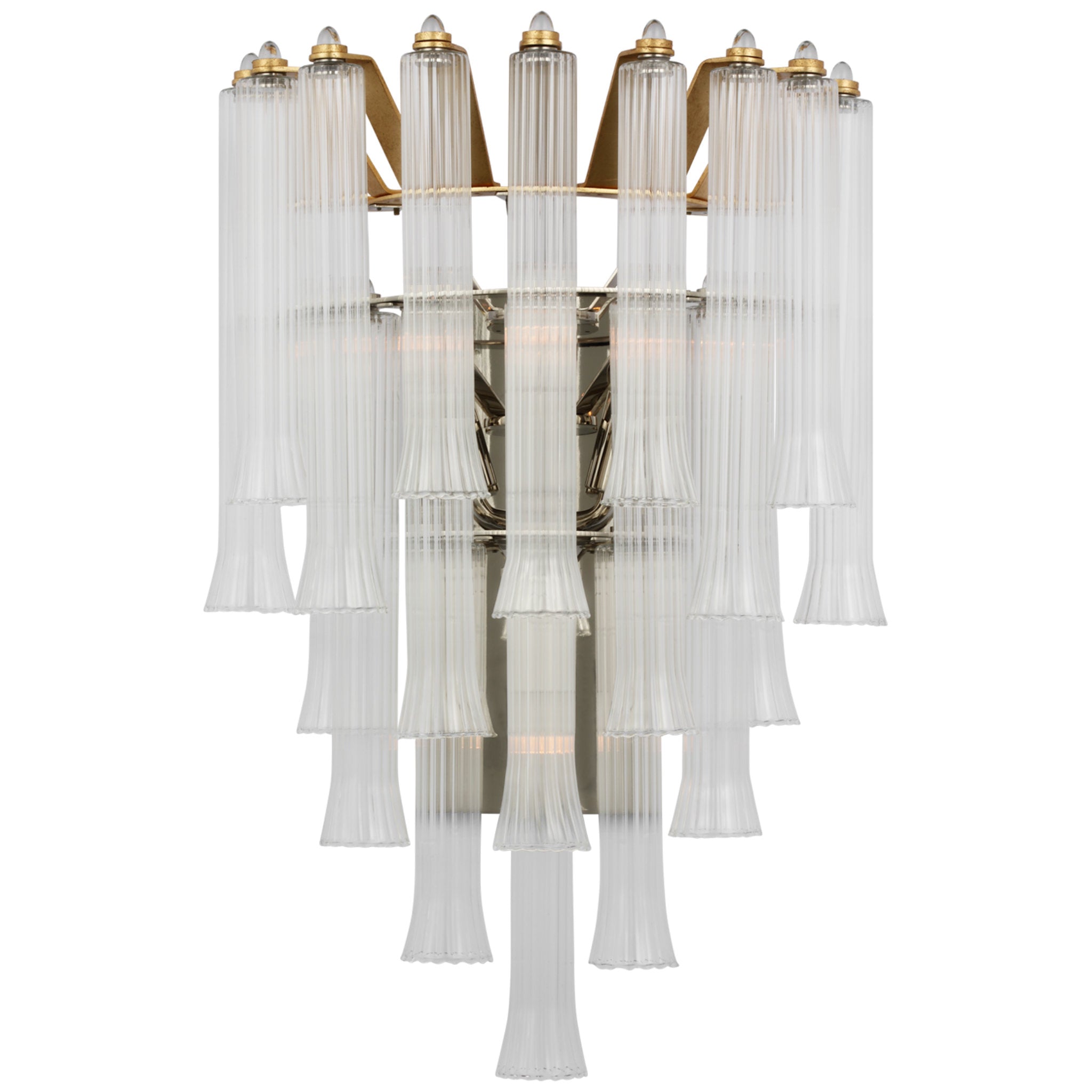 Julie Neill Lorelei Large Waterfall Sconce in Gild with Clear Glass