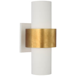 Julie Neill Chalmette Medium Layered Sconce in Plaster White and Gild