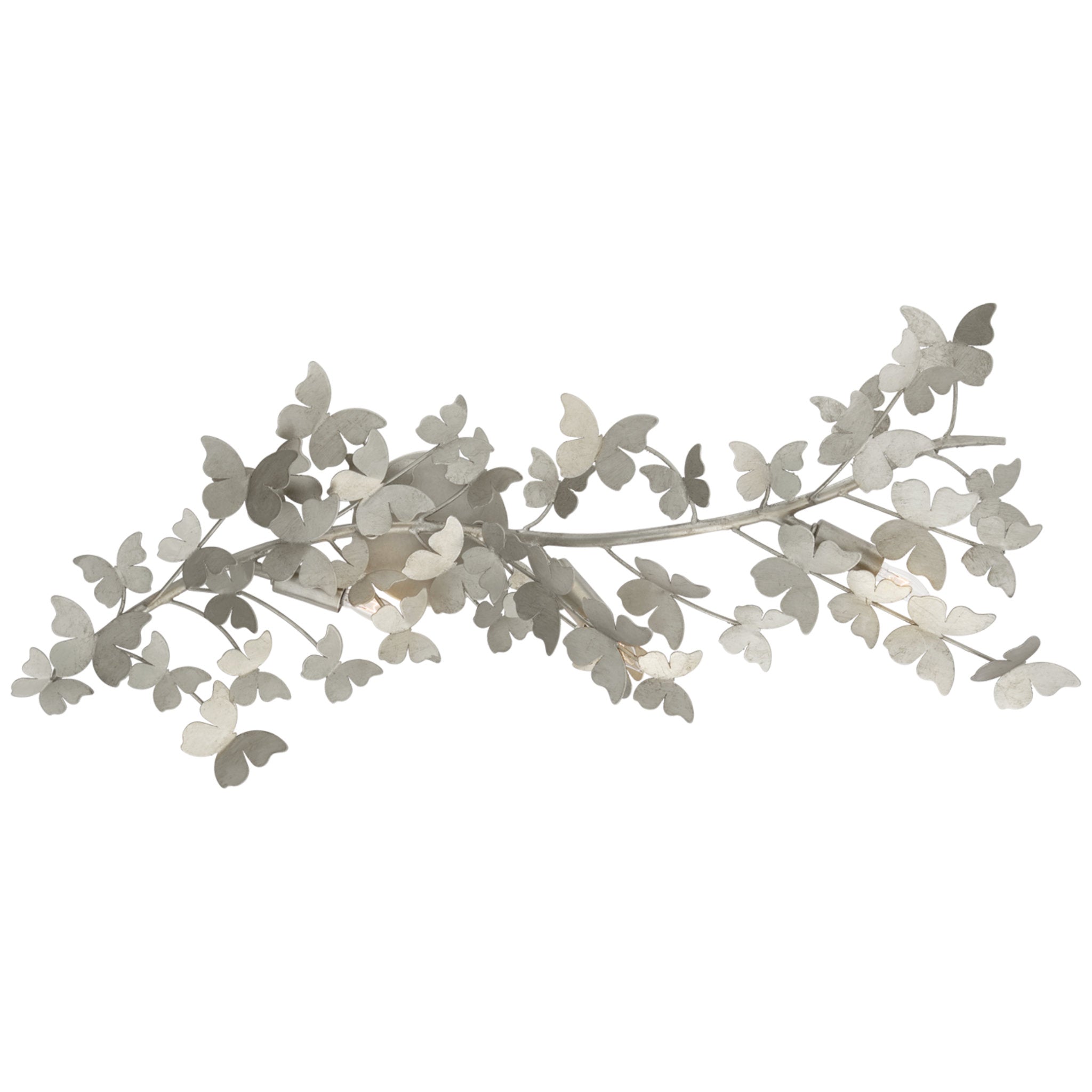 Julie Neill Farfalle Large Sconce in Burnished Silver Leaf Wall Light W15.5" x H28.75"