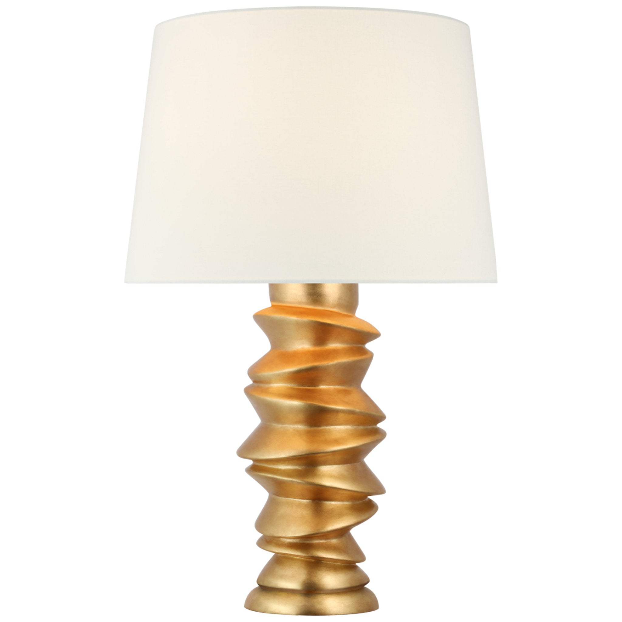 Julie Neill Karissa Medium Table Lamp in Antique Gold Leaf with Linen Shade