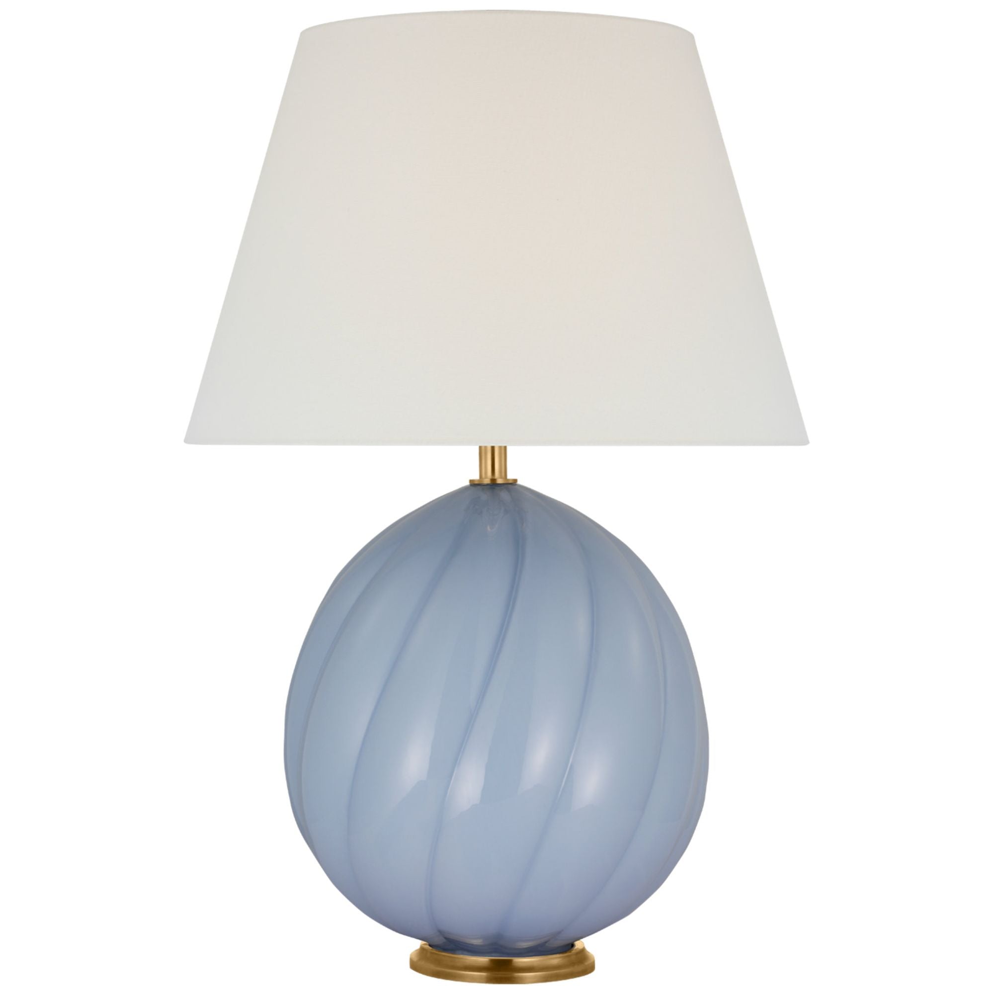 Julie Neill Talia Medium Table Lamp in Blue with Linen Shade W19" x H29.25"