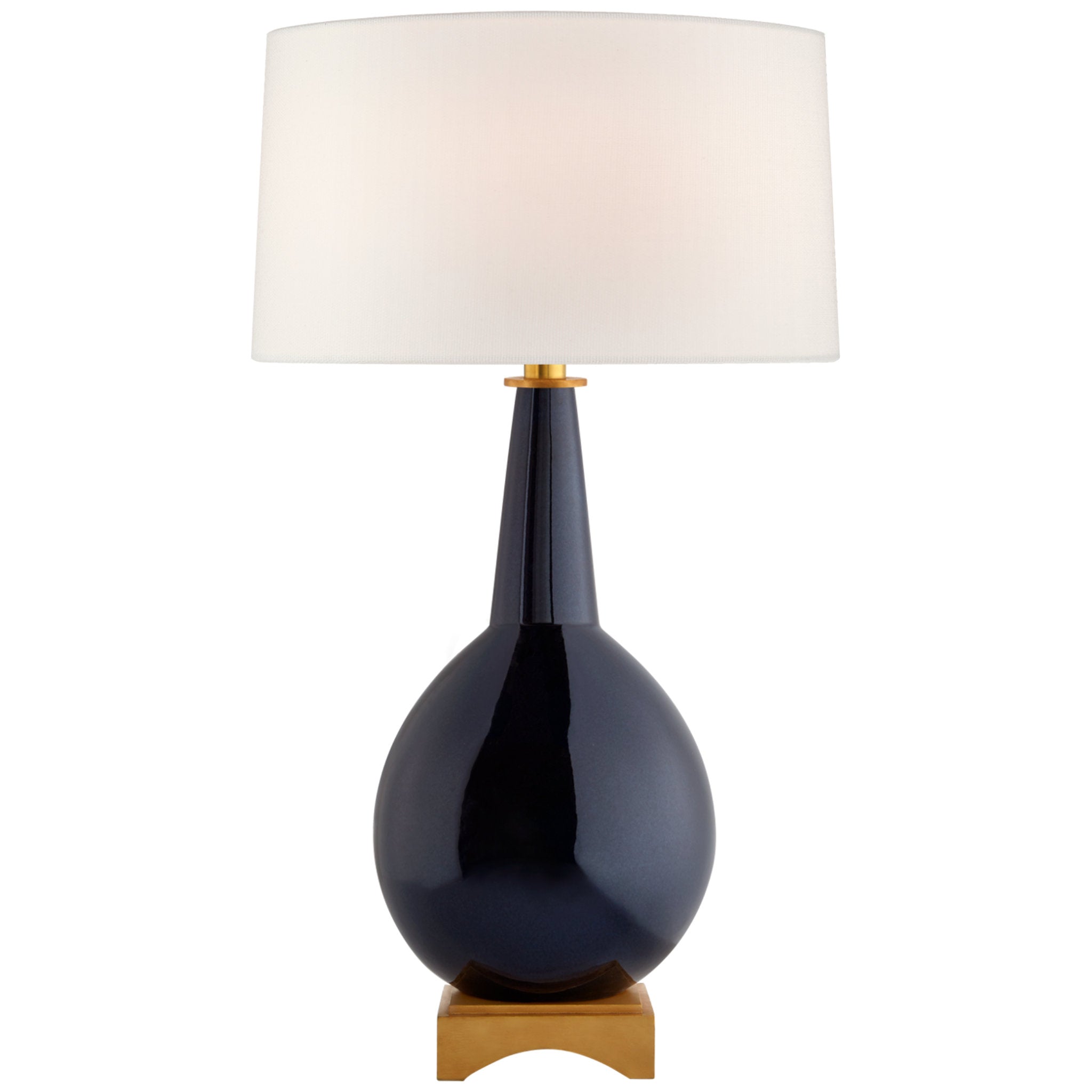 Julie Neill Antoine Large Table Lamp in Mixed Blue Brown with Linen Shade