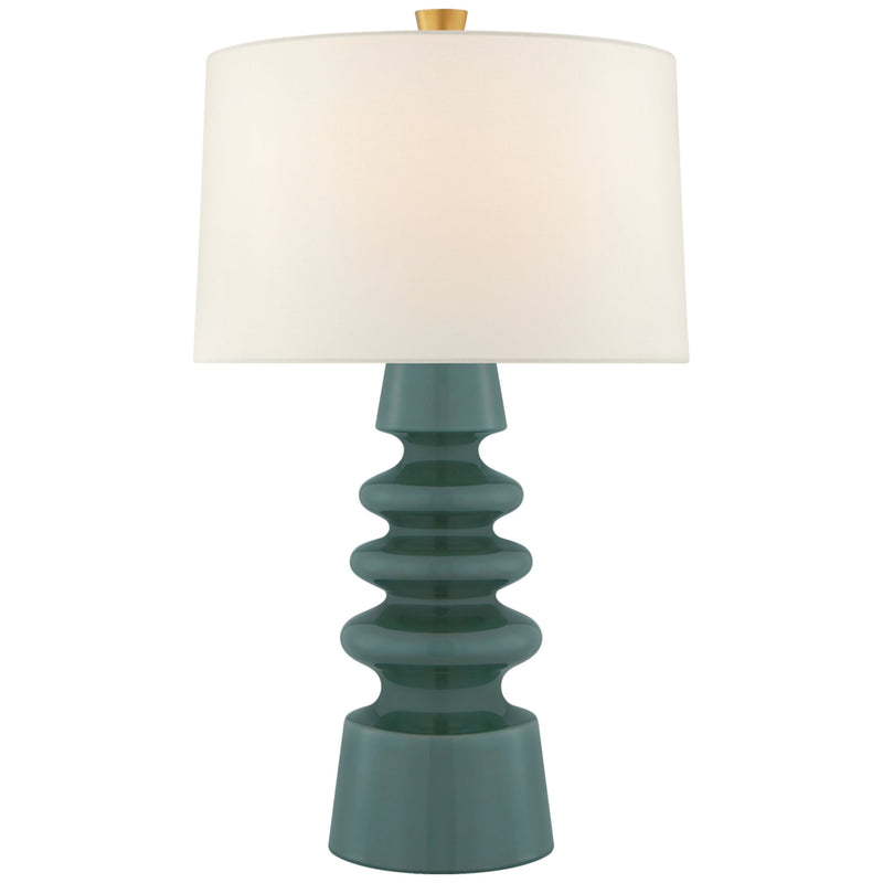 Julie Neill Andreas Medium Table Lamp in Aventurine with Linen Shade
