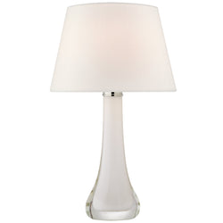 Julie Neill Christa Large Table Lamp in White Glass with Linen Shade