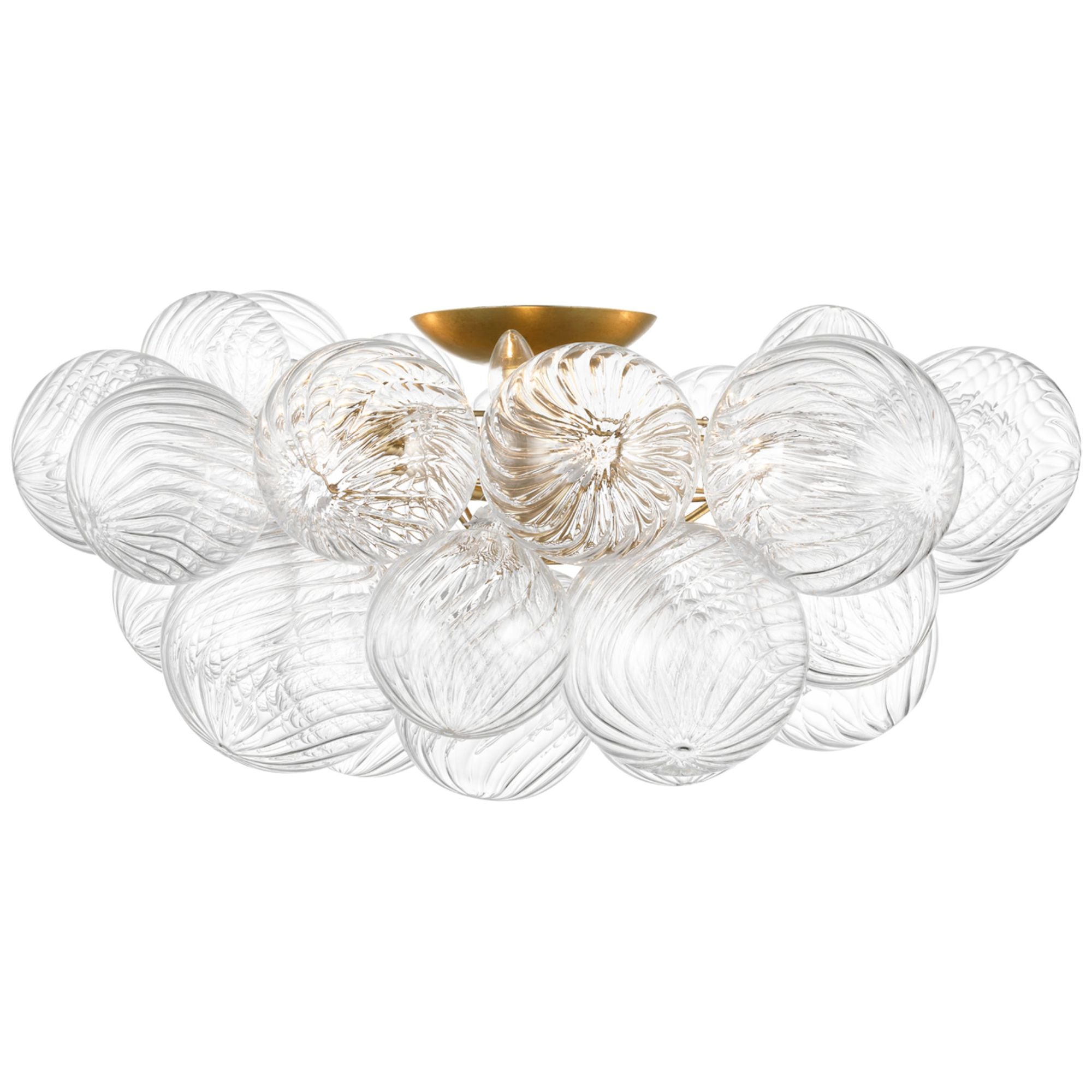 Julie Neill Talia 25" Flush Mount in Gild and Clear Swirled Glass Ceiling Light W25.25" x H12"
