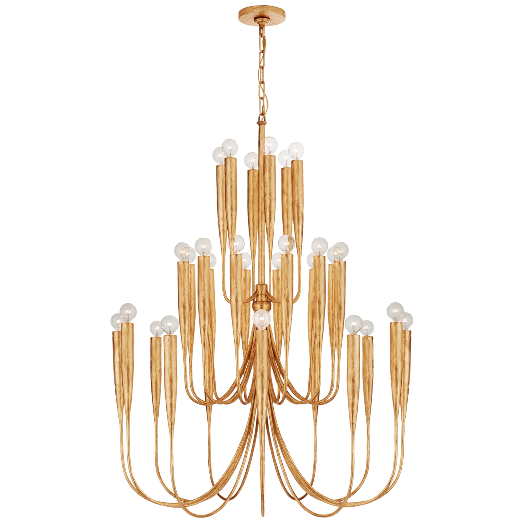 Julie Neill Acadia Large Chandelier in Antique Gold Leaf Ceiling Light W33" x H46"