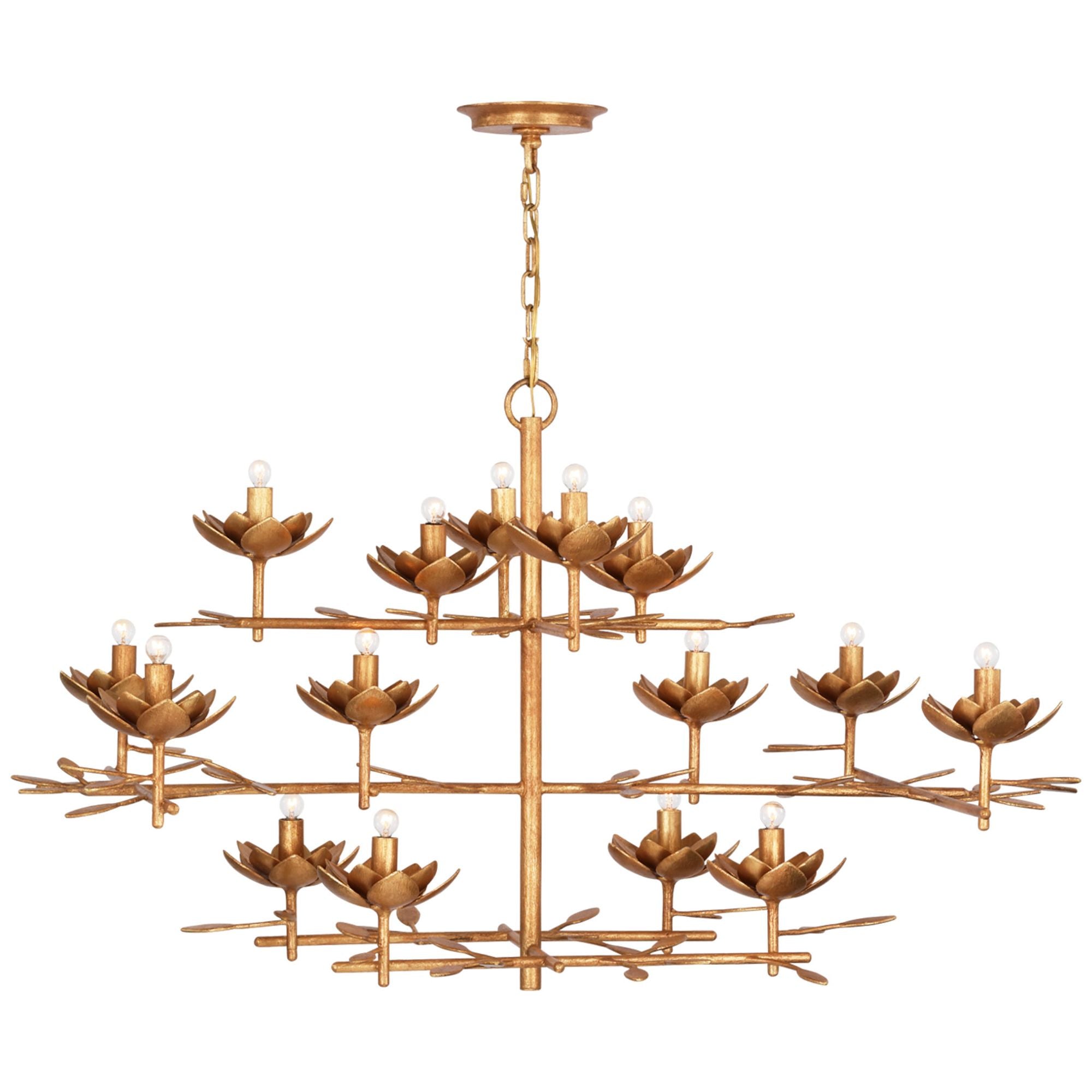 Julie Neill Clementine 48" Low Wide Tiered Chandelier - Thumbnail 2