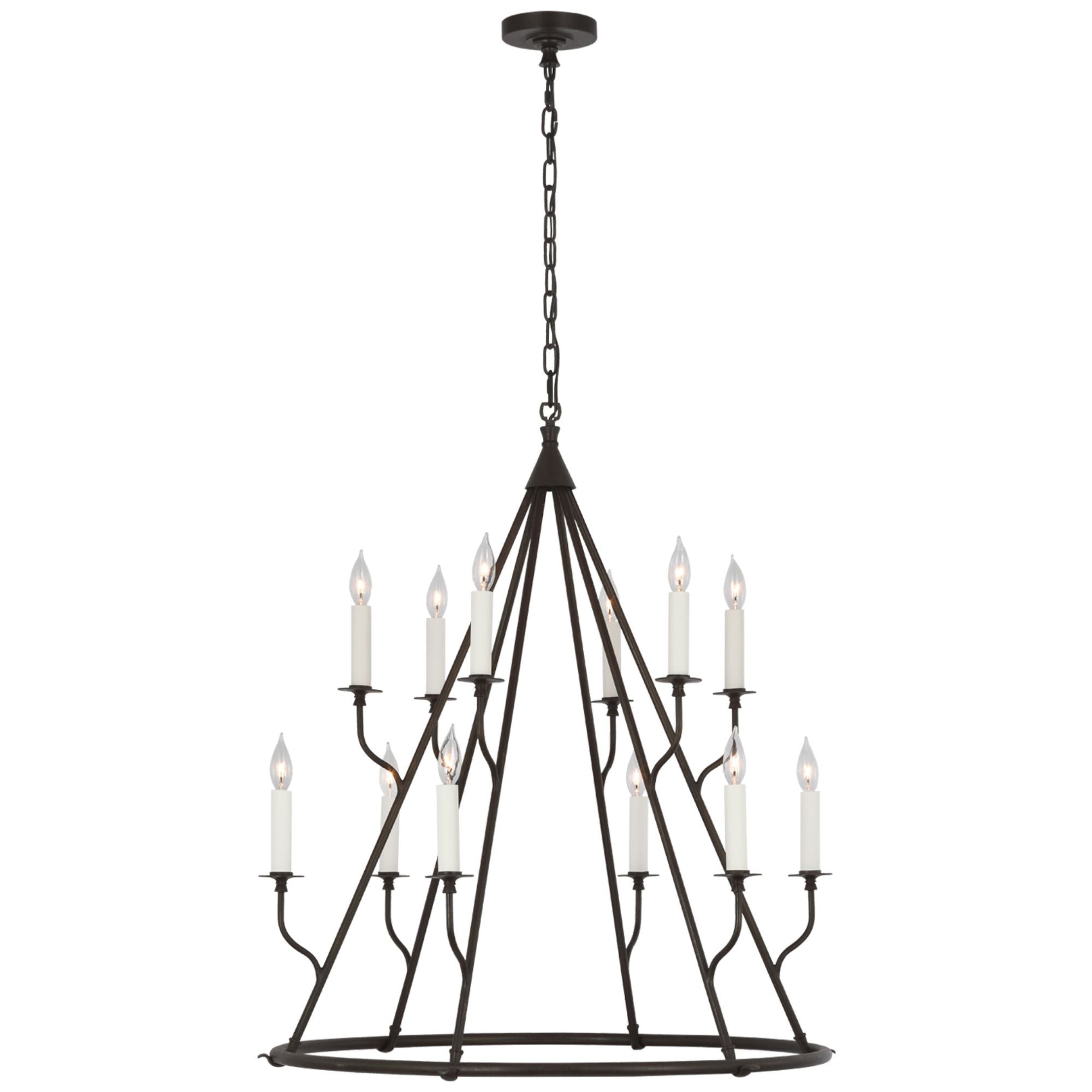 Julie Neill Lorio Large Chandelier in Aged Iron