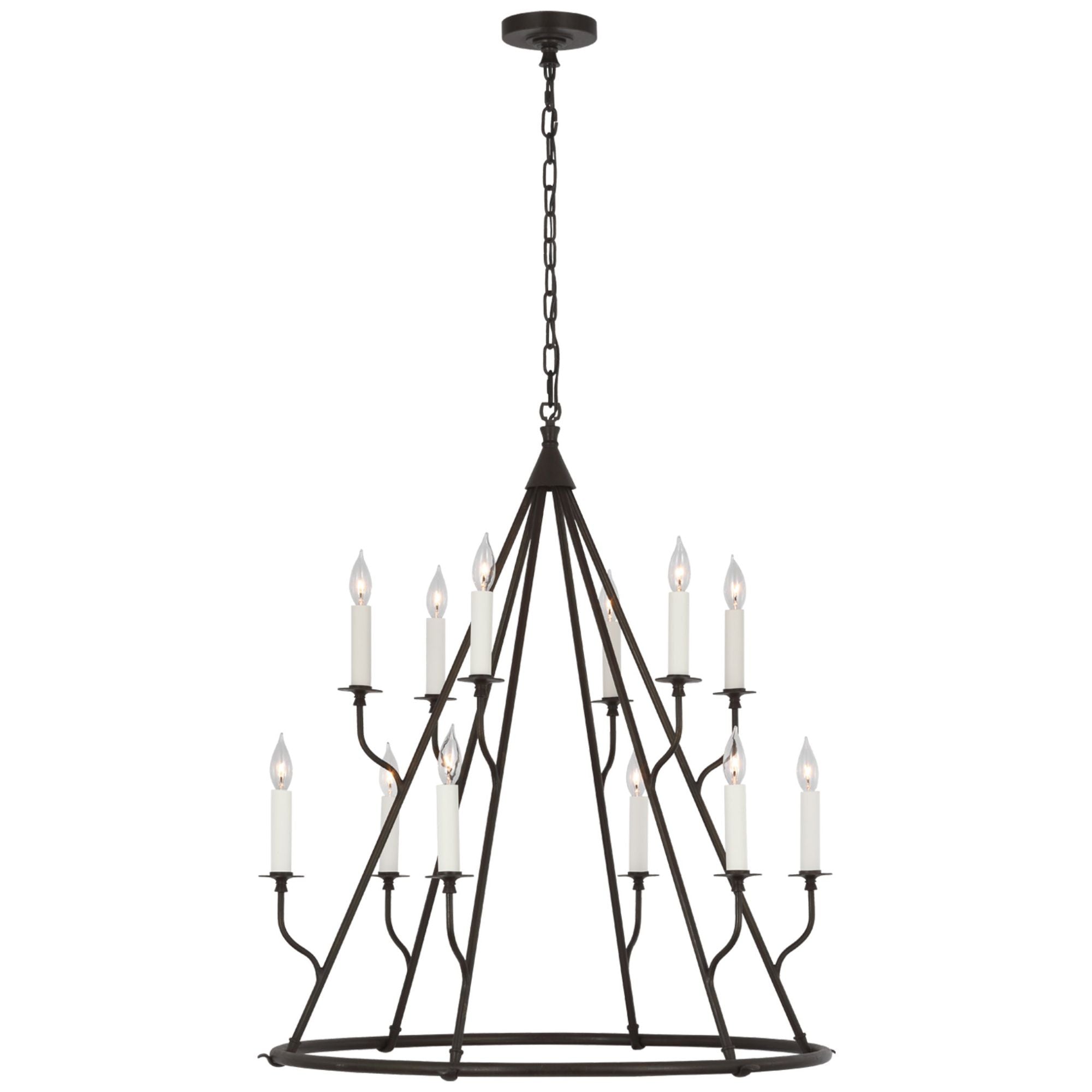 Julie Neill Lorio Large Chandelier in Aged Iron Ceiling Light W33" x H37.25"