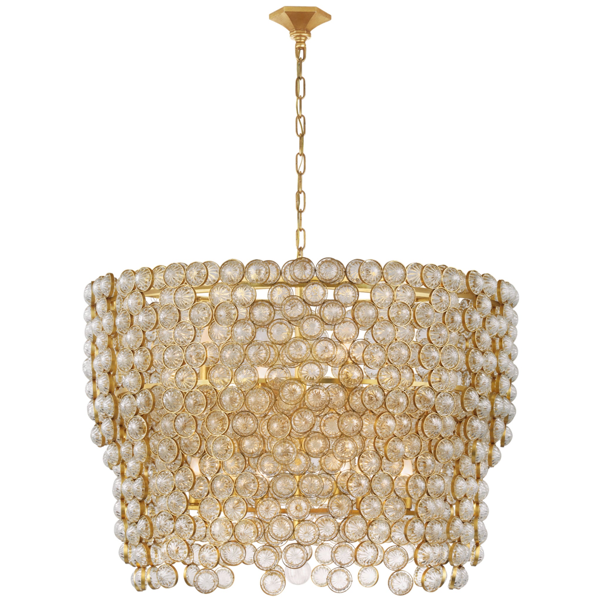 Julie Neill Milazzo Large Waterfall Chandelier in Gild and Crystal